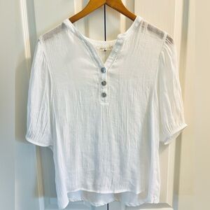 Parallel Skies White Button-Up Women's Top(S)